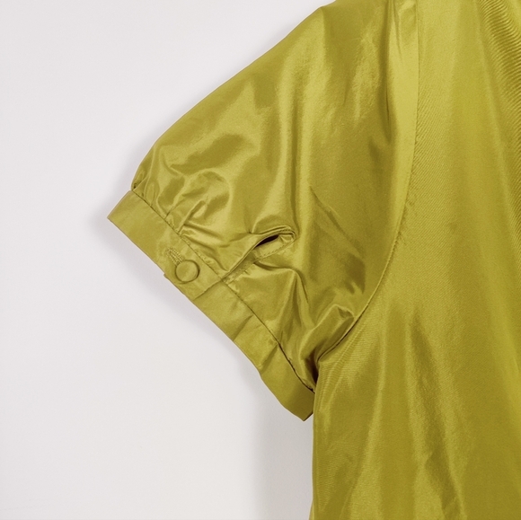 J. Crew Green Silk Wrap Dress with Ruffle Trim - Size 16 Evening Party Feminine - Picture 6 of 12